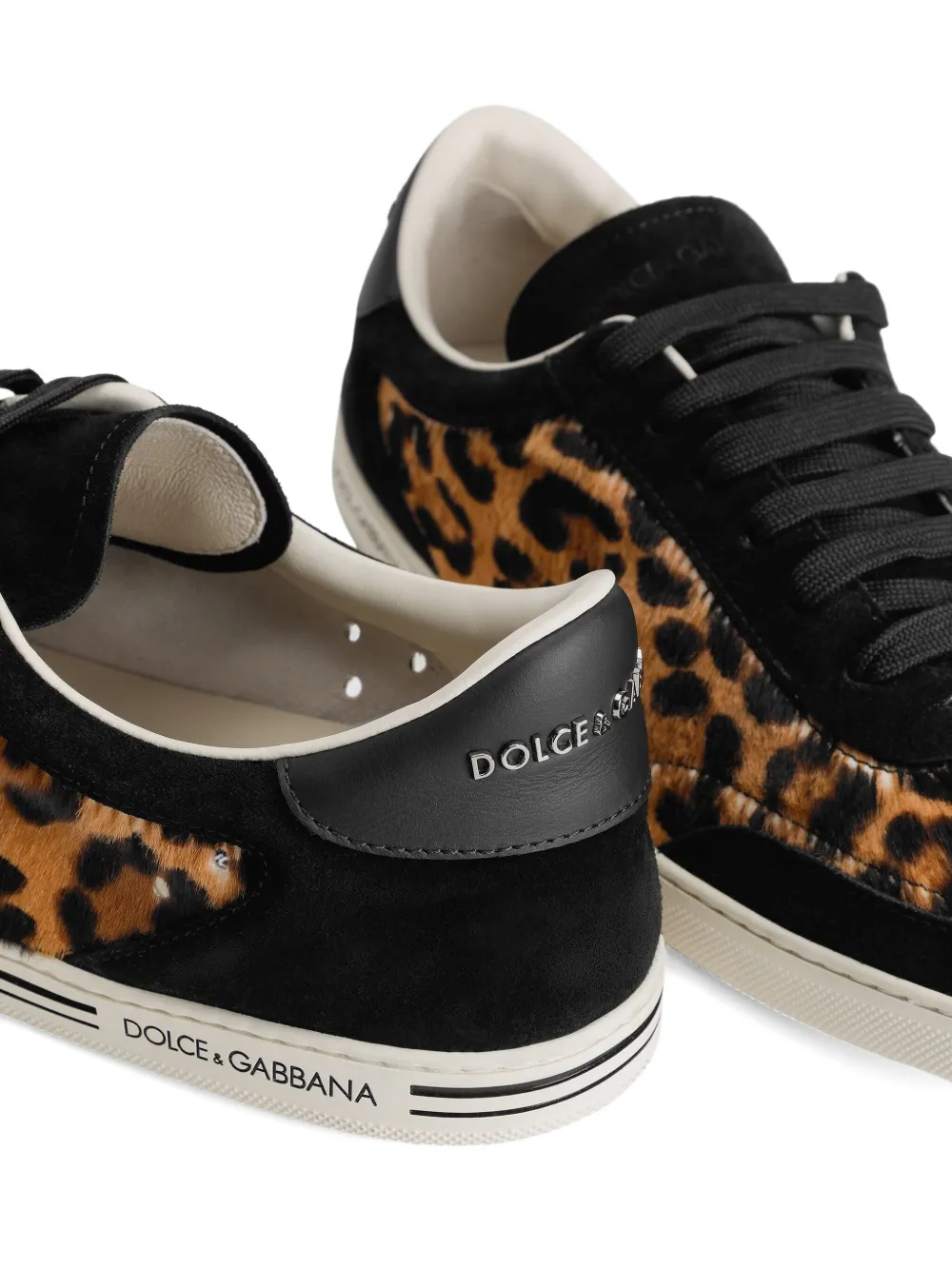 Dolce & Gabbana leopard-print suede trainers Brown