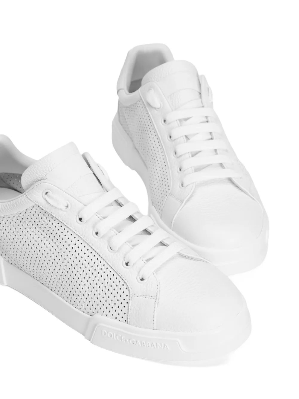 Dolce & Gabbana Portofino perforated low-top sneakers White