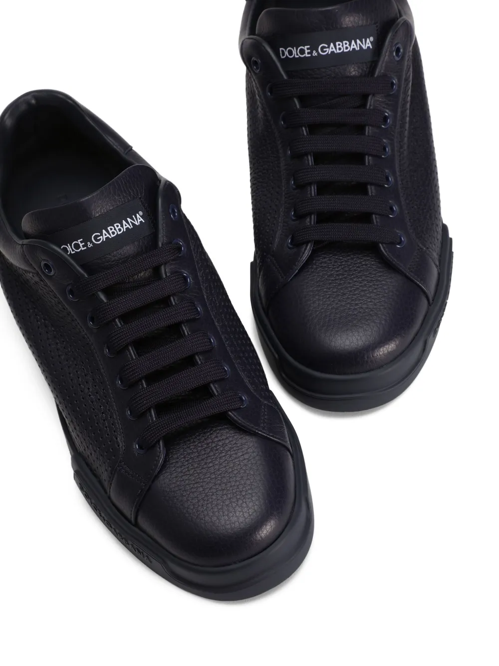 Dolce & Gabbana perforated leather sneakers Blue