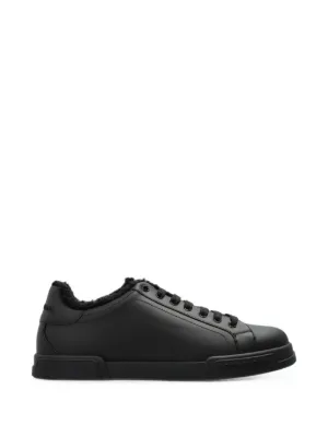 Dolce & Gabbana Portofino Eather Sneakers | Black | FARFETCH