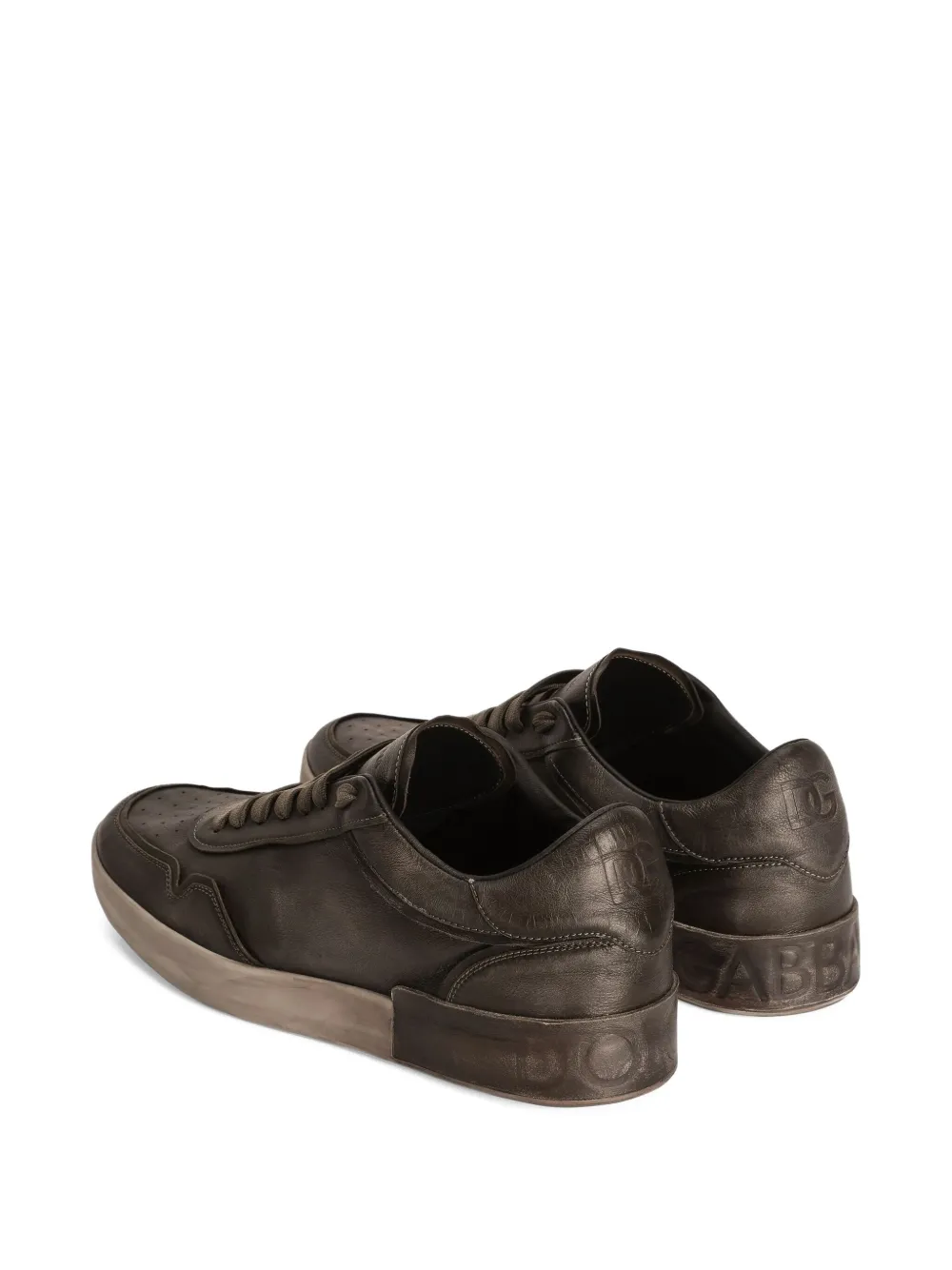 Dolce & Gabbana Portofino leren sneakers Bruin