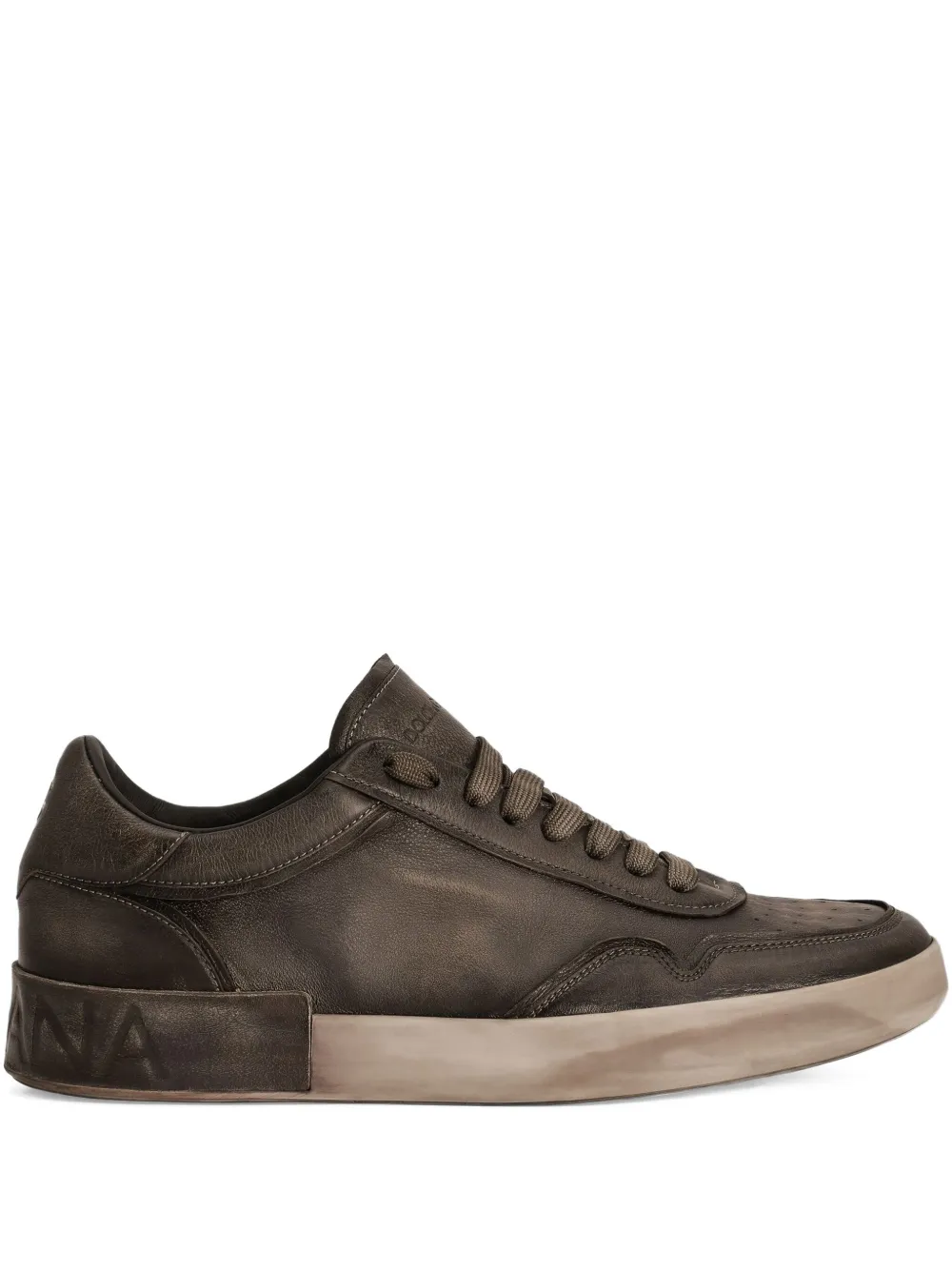 Dolce & Gabbana Portofino leren sneakers Bruin