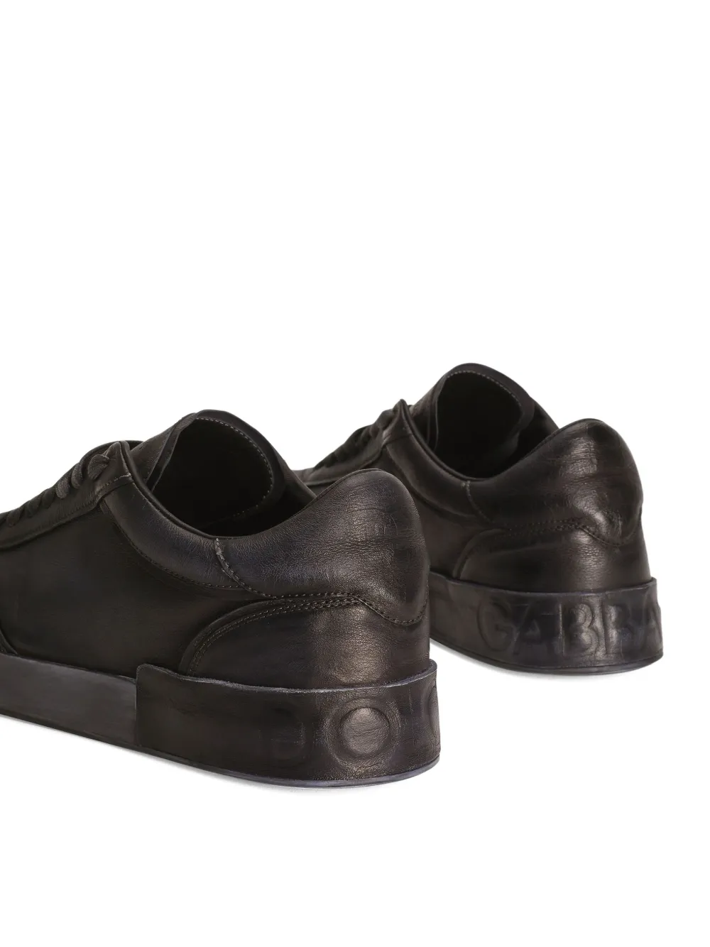 Dolce & Gabbana Portofino leather lace-up sneakers Black
