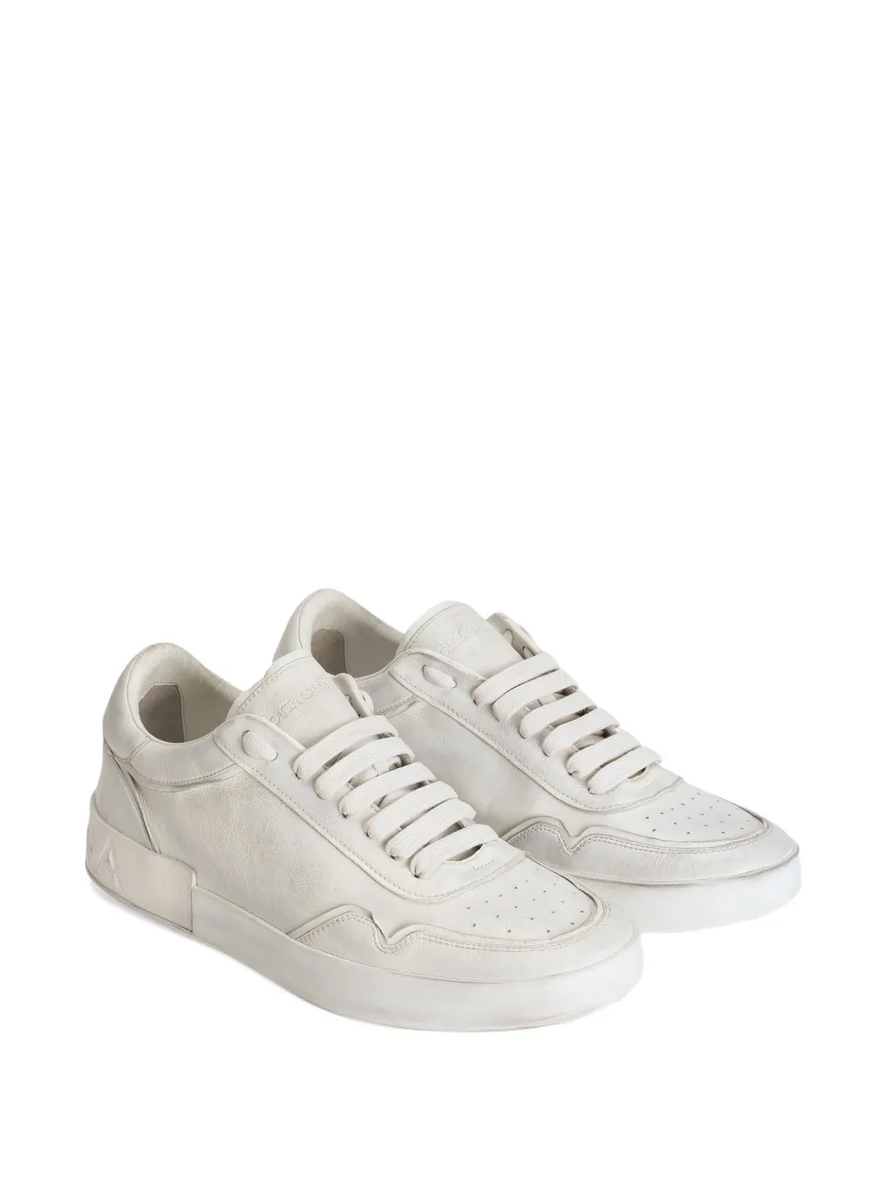 Dolce & Gabbana Portofino leather lace-up trainers White