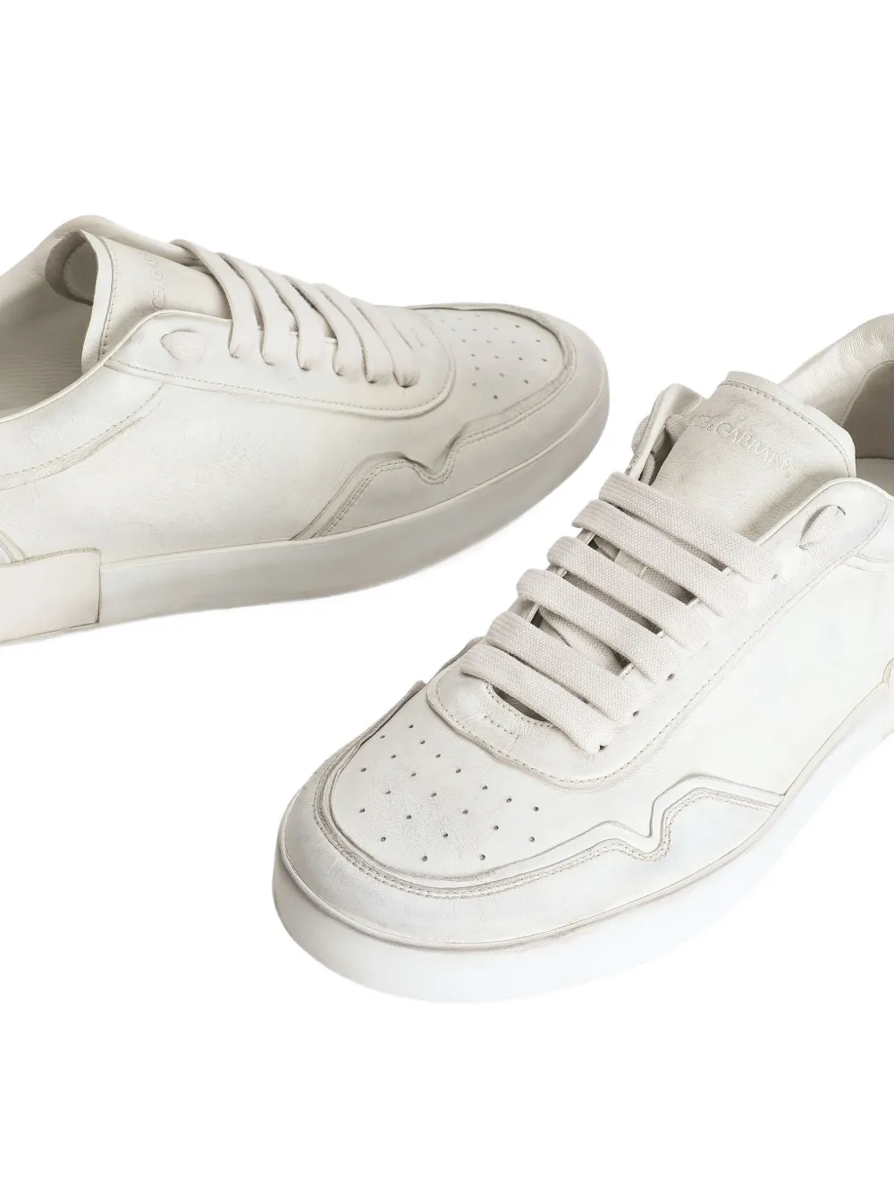 Dolce & Gabbana Portofino leather lace-up trainers White
