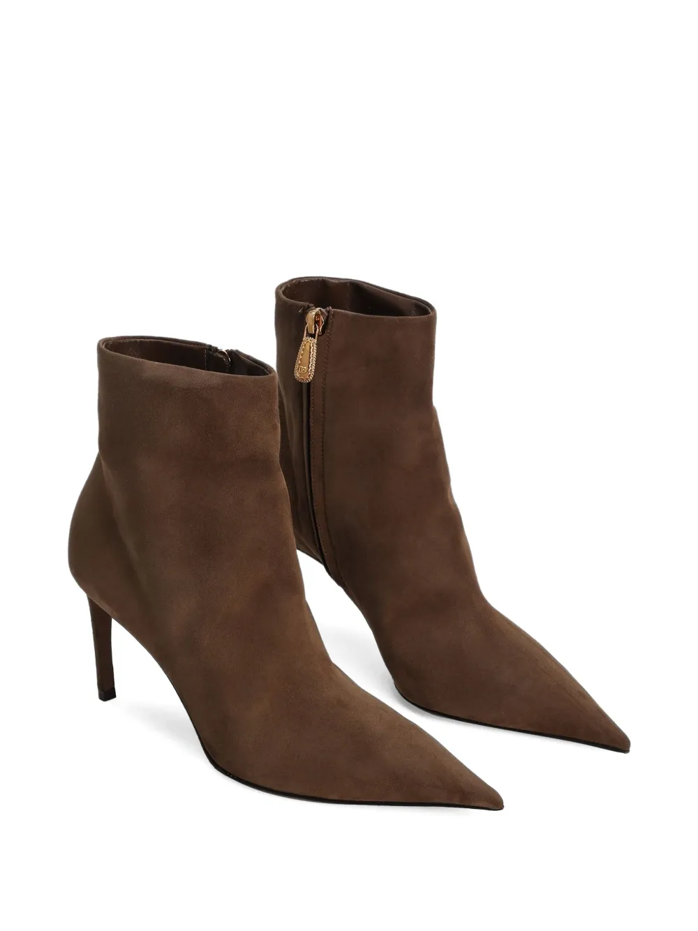Dolce & Gabbana 75mm Devotion pointed-toe ankle boots Brown