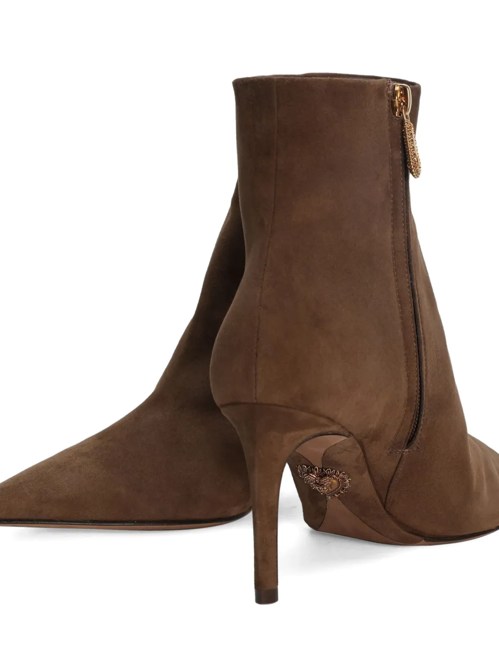 Dolce & Gabbana 75mm Devotion pointed-toe ankle boots Brown