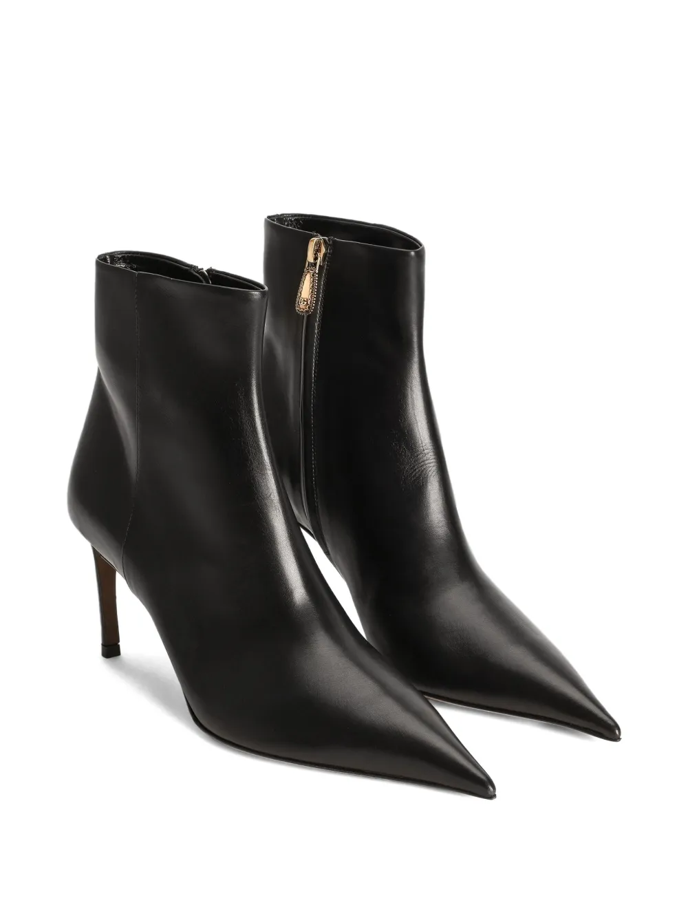 Dolce & Gabbana 75mm Devotion Pointed-toe Ankle Boots In Black