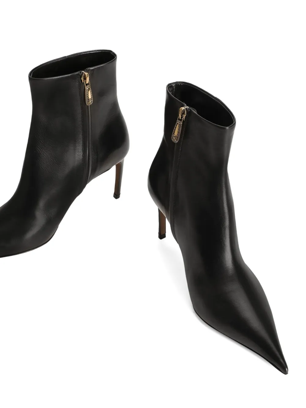 Dolce & Gabbana 75mm Devotion Pointed-toe Ankle Boots In Black