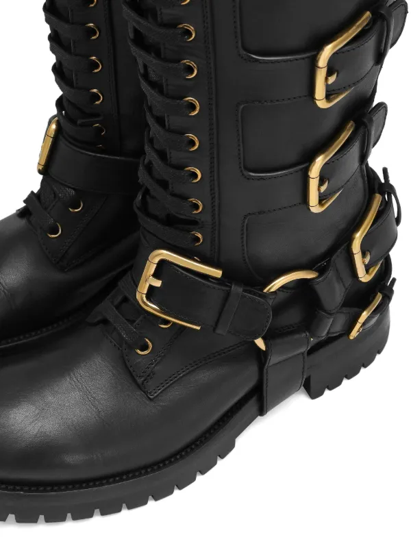 Dolce & Gabbana buckle-embellished knee-high Boots | Black | FARFETCH