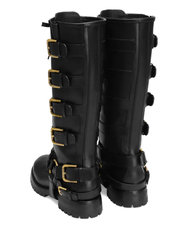 Dolce & Gabbana buckle-embellished knee-high Boots | Black | FARFETCH