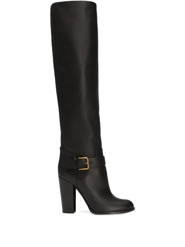 DOLCE&GABBANA レザー ブーツ レースアップ スタッズ付き 【公式通販 