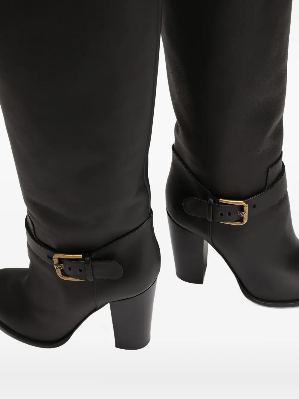 Dolce & Gabbana leather knee-high boots Black
