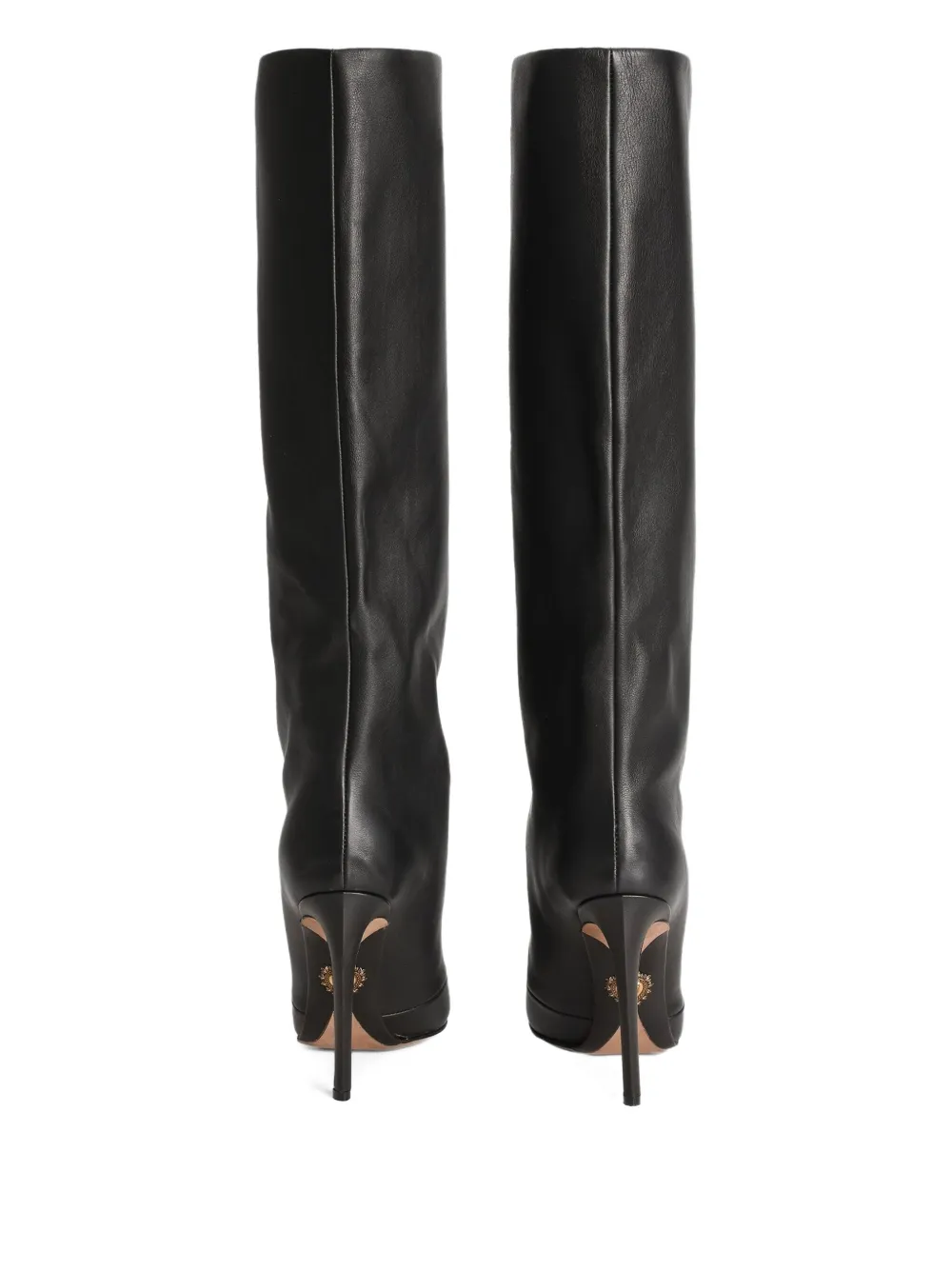 Dolce & Gabbana 105 mm Devotion knielaarzen met puntige neus Zwart