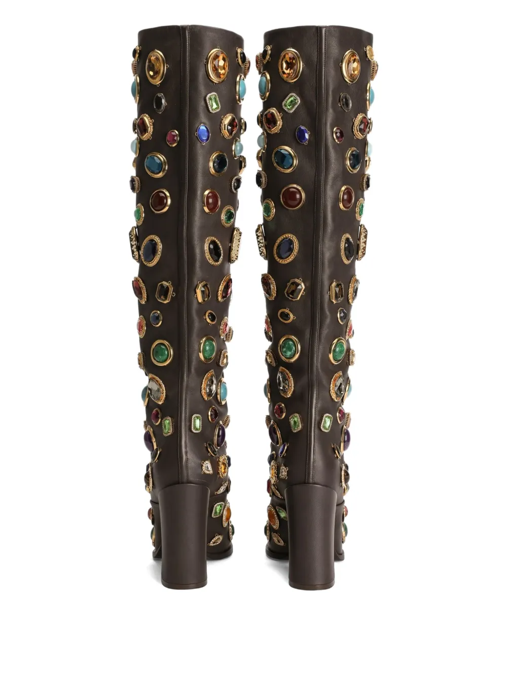 Dolce & Gabbana 105 mm laarzen verfraaid met edelstenen Bruin