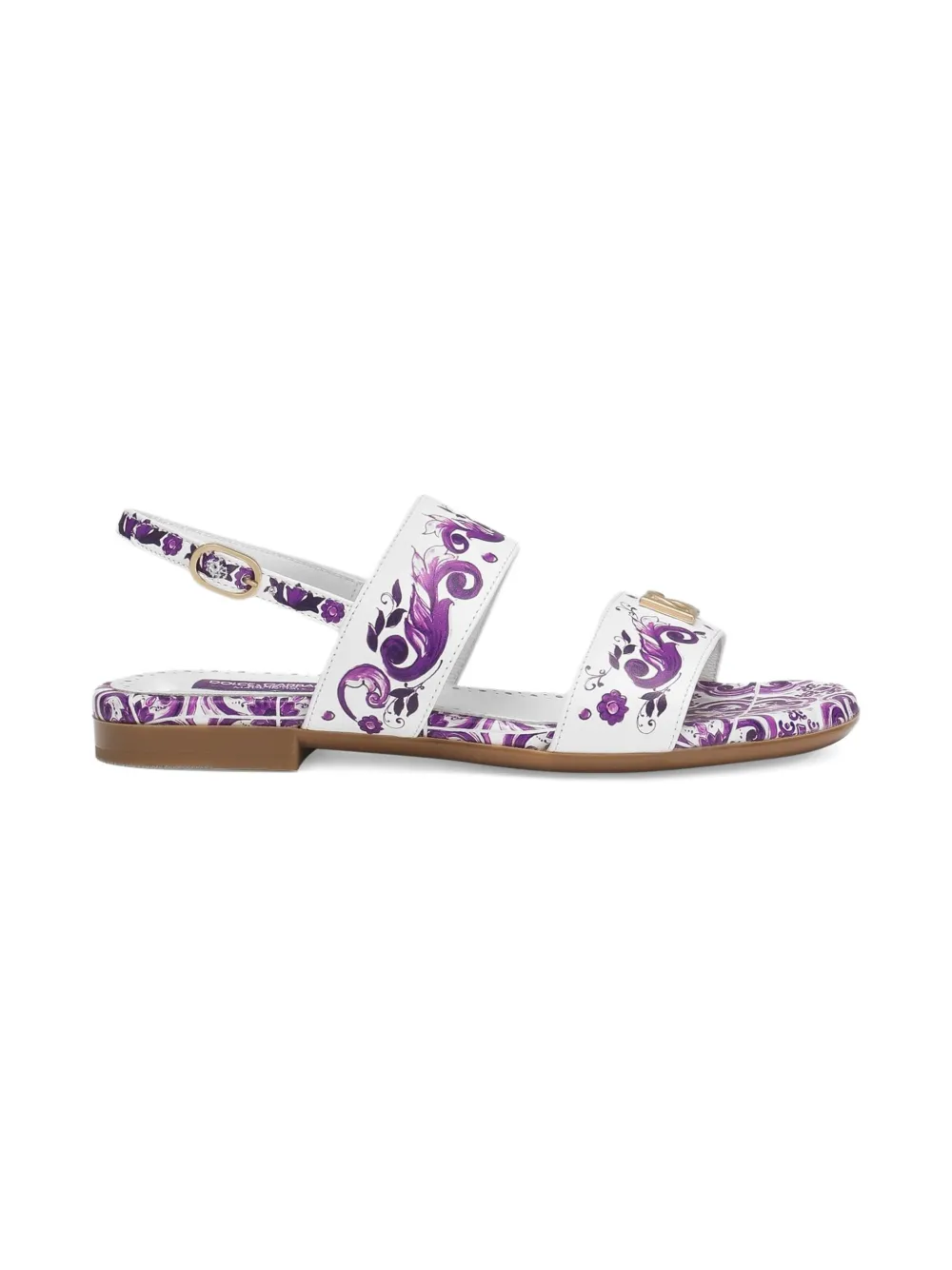 DOLCE & GABBANA MAJOLICA-PRINT SANDALS 