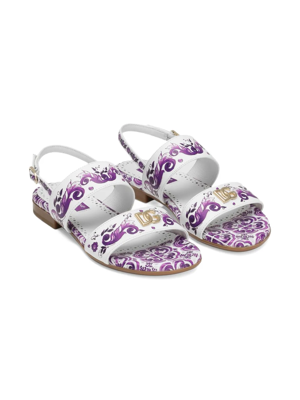DOLCE & GABBANA MAJOLICA-PRINT SANDALS 