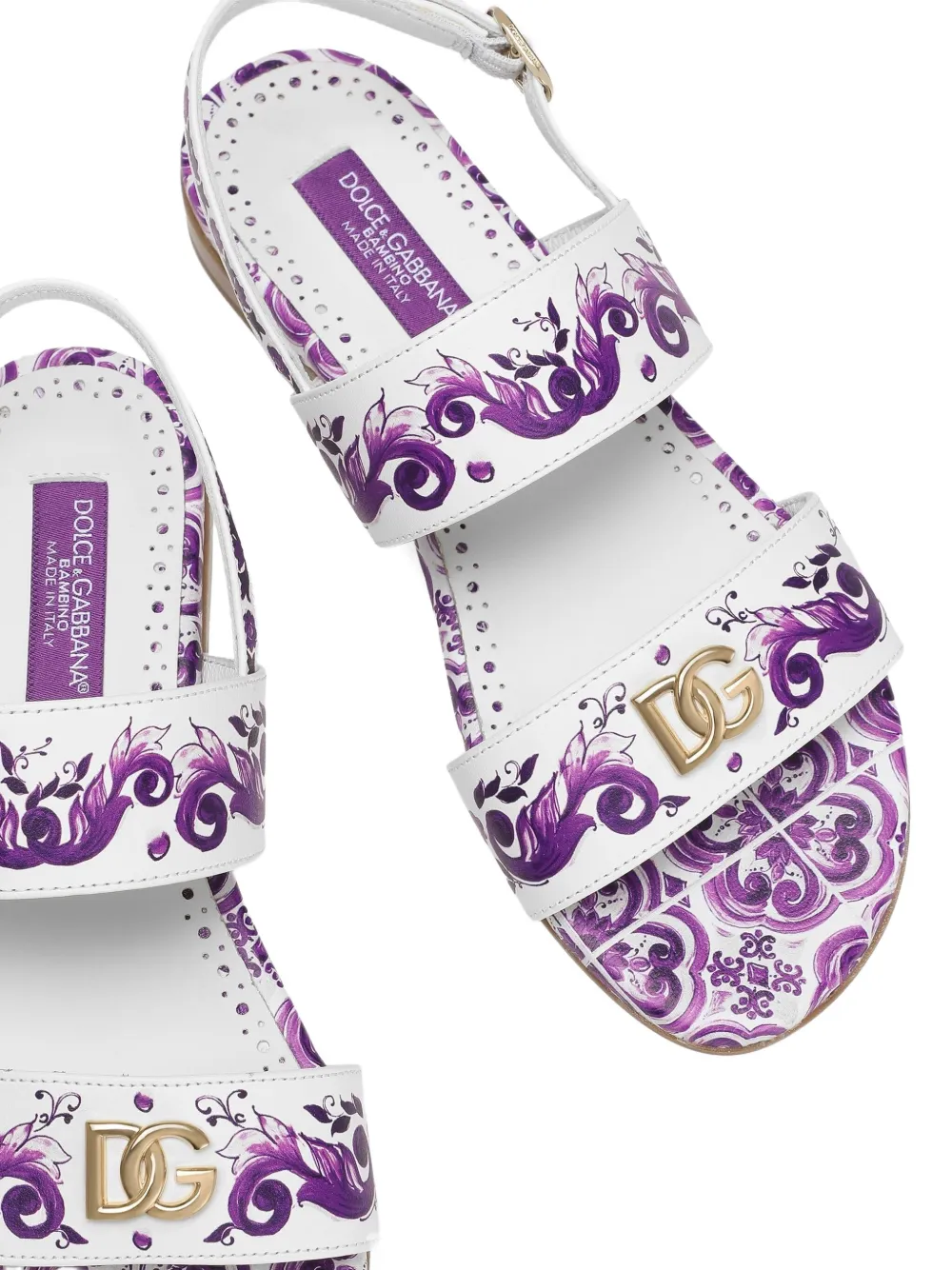 DOLCE & GABBANA MAJOLICA-PRINT SANDALS 