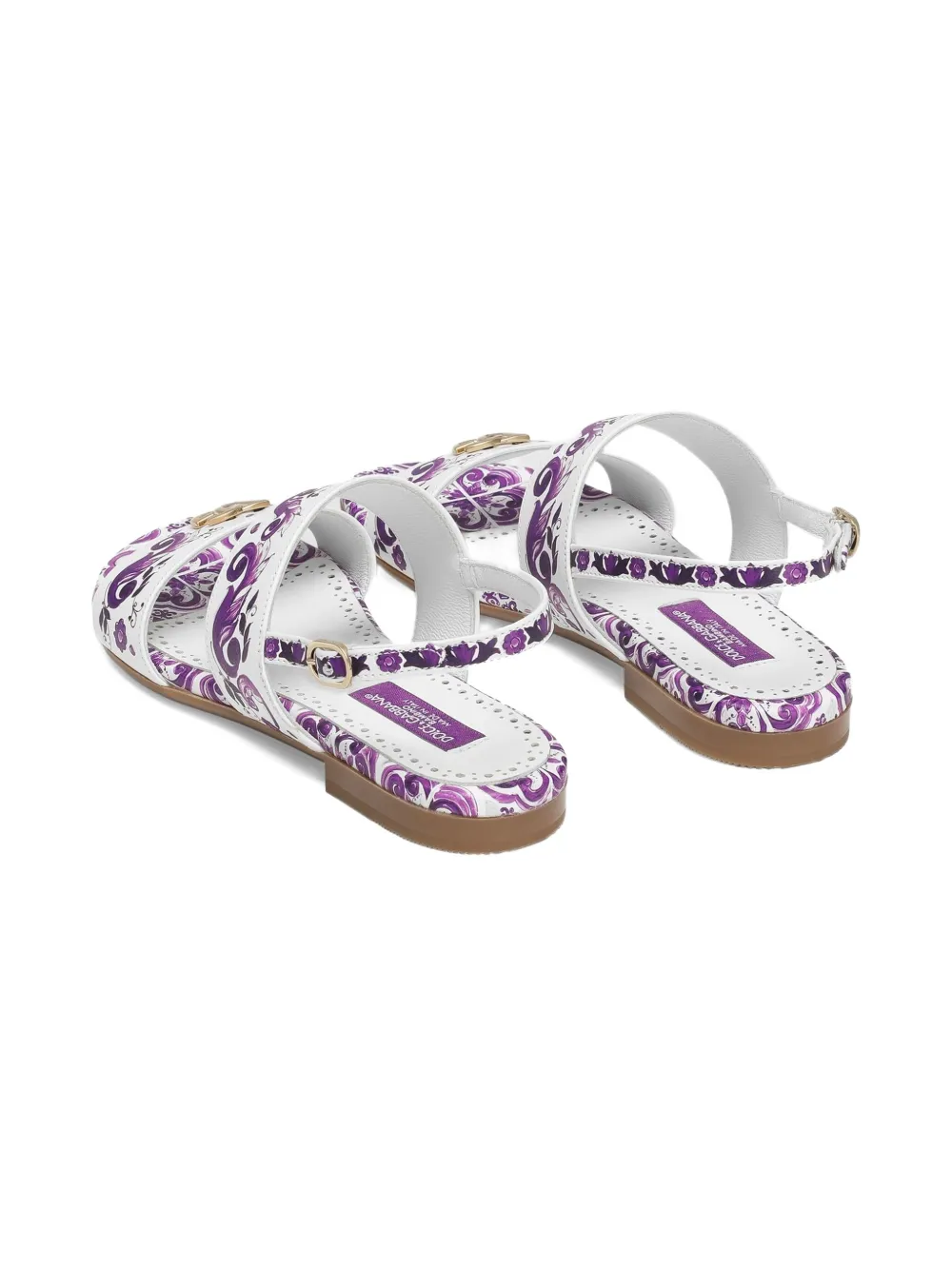DOLCE & GABBANA MAJOLICA-PRINT SANDALS 