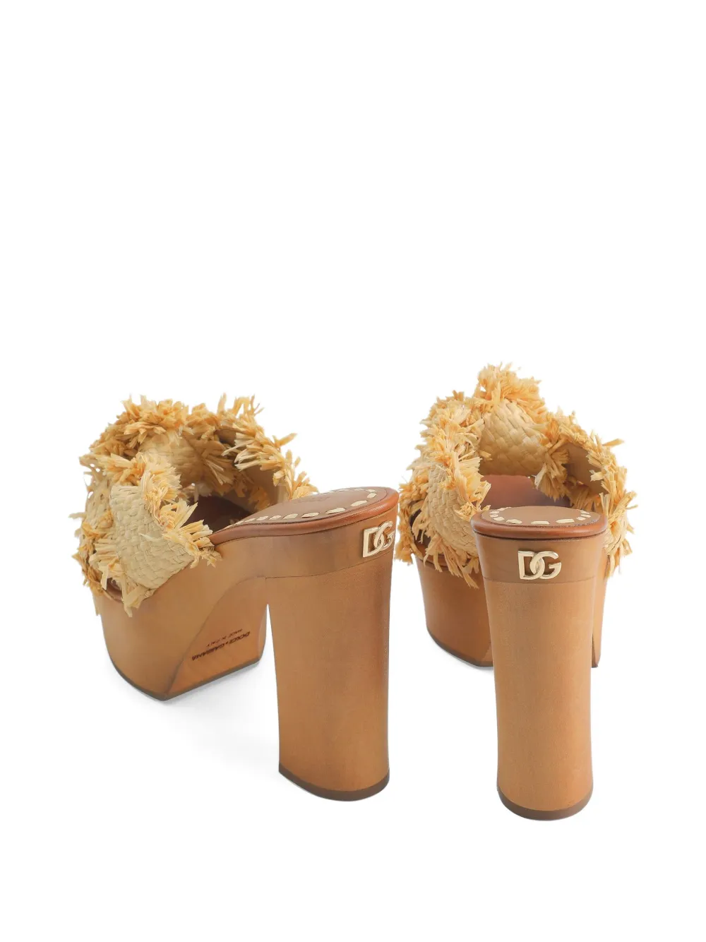 Dolce & Gabbana 130mm frayed-detail sandals Neutrals