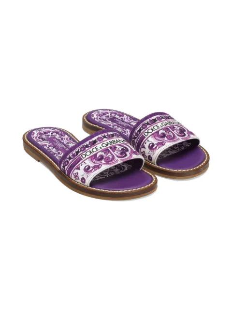 Dolce & Gabbana Kids Majolica-print slides