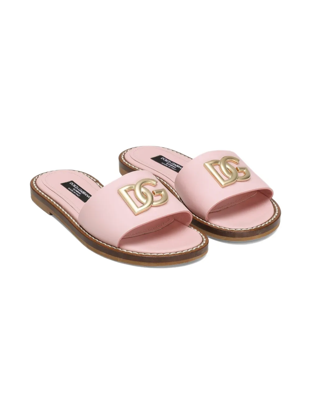 Dolce & Gabbana Kids DG-plaque slides Pink