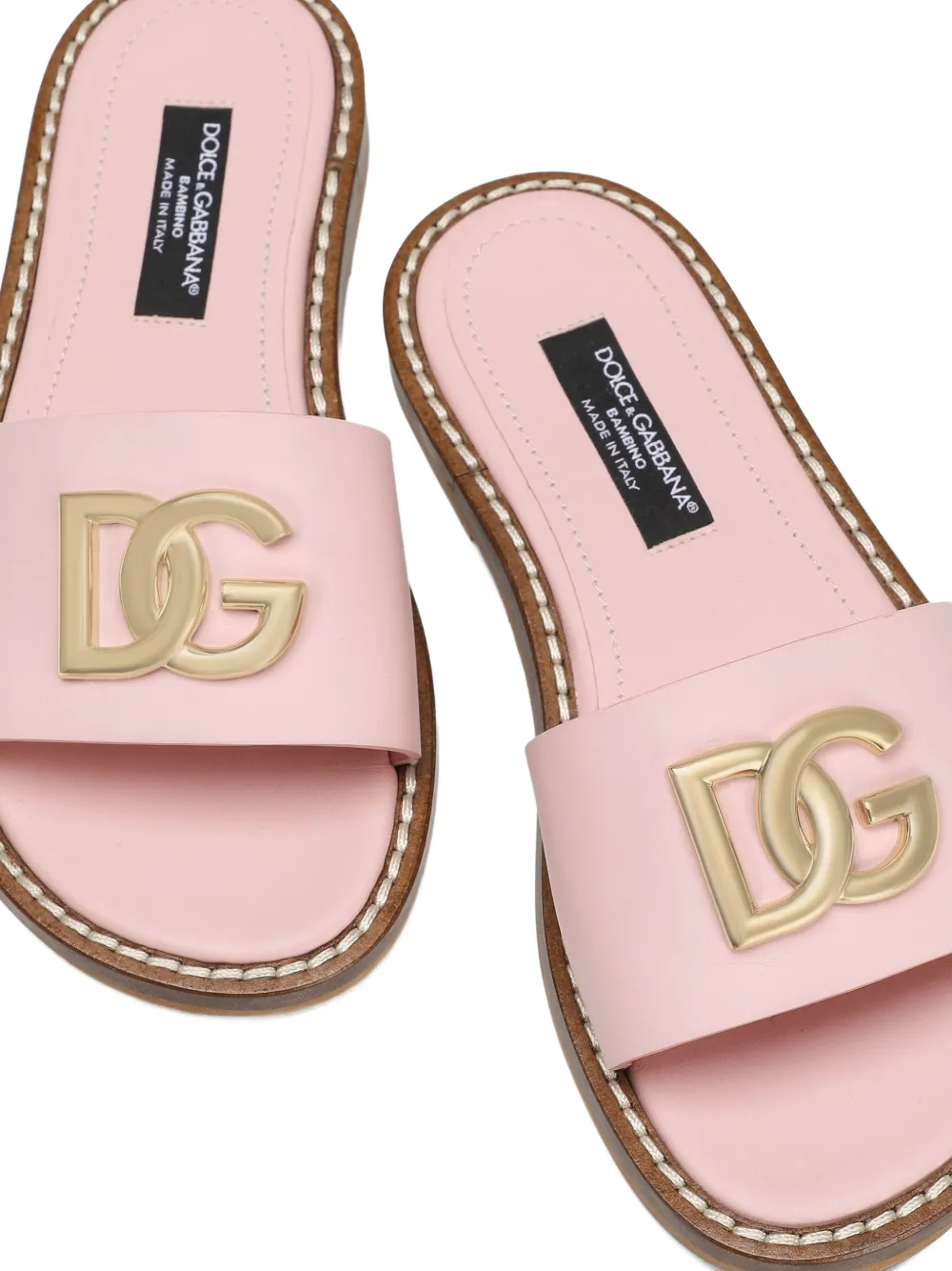 Dolce & Gabbana Kids DG-plaque slides Pink