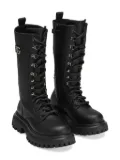 Dolce & Gabbana Kids logo-plaque lace-up boots - Black
