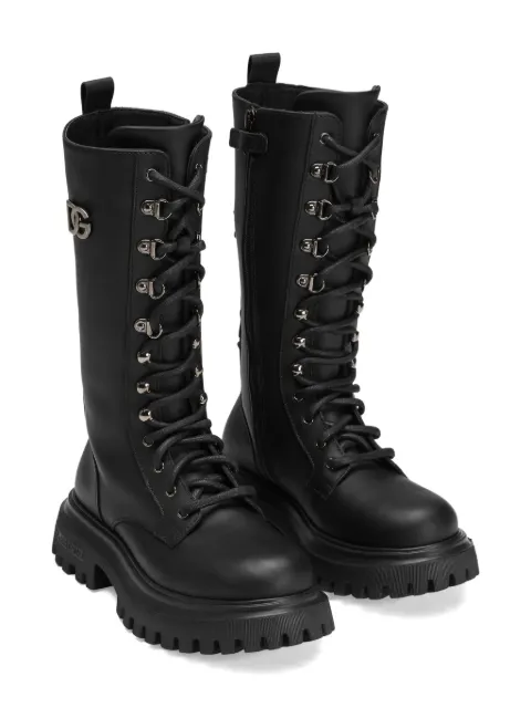 Dolce & Gabbana Kids botas con placa del logo