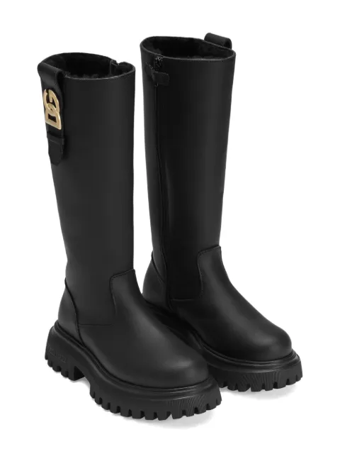 Dolce & Gabbana Kids logo-plaque boots