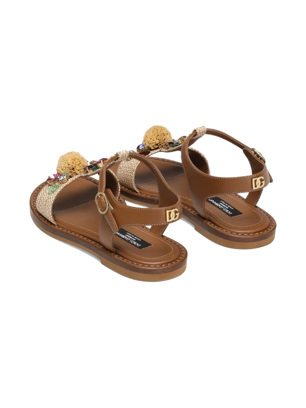 DOLCE & GABBANA RHINESTONE-EMBELLISHED SANDALS