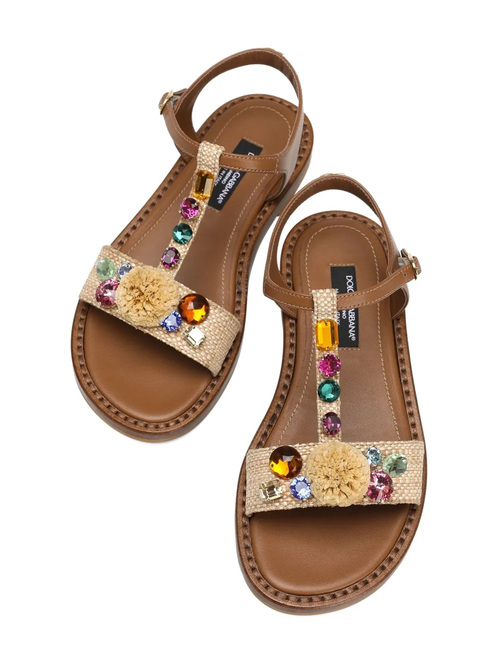 DOLCE & GABBANA RHINESTONE-EMBELLISHED SANDALS