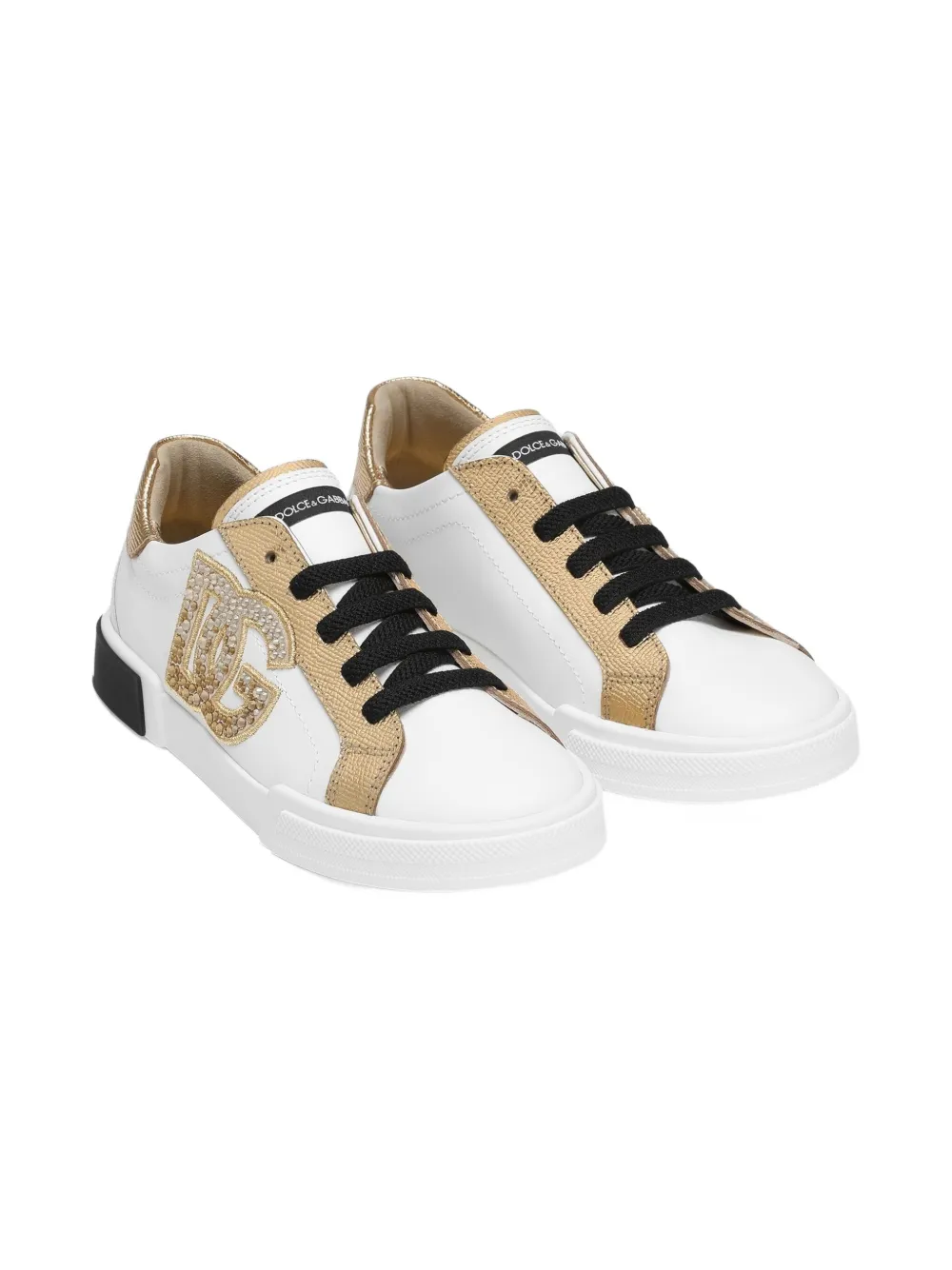 Dolce & Gabbana Kids crystal-embellished logo sneakers White