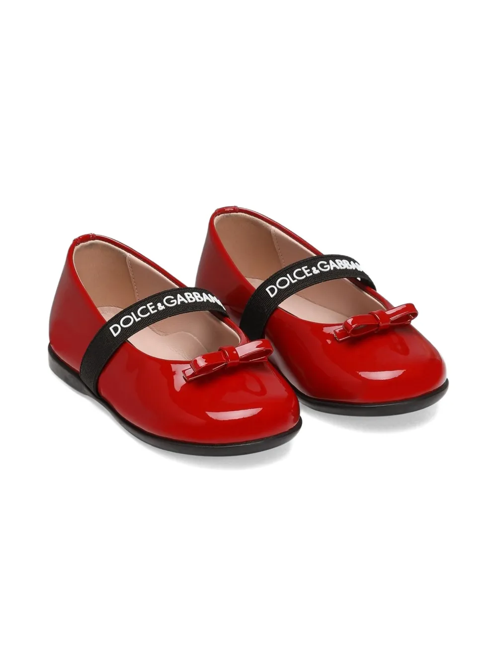 Dolce & Gabbana Kids patent leather ballet flats - Rood