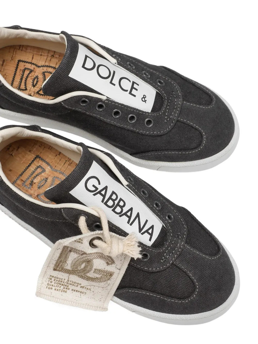 DOLCE & GABBANA CANVAS SLIP-ON SNEAKERS