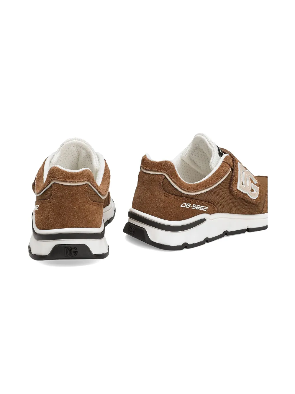 Dolce & Gabbana Dg Running Logo-strap Sneakers In Brown