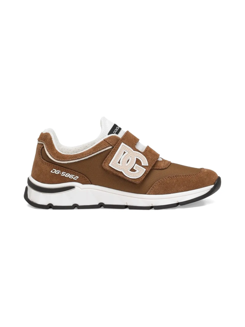 Dolce & Gabbana Kids DG Running sneakers met logoband - Bruin