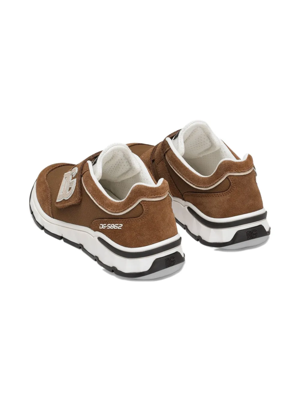 Dolce & Gabbana Dg Running Logo-strap Sneakers In Brown