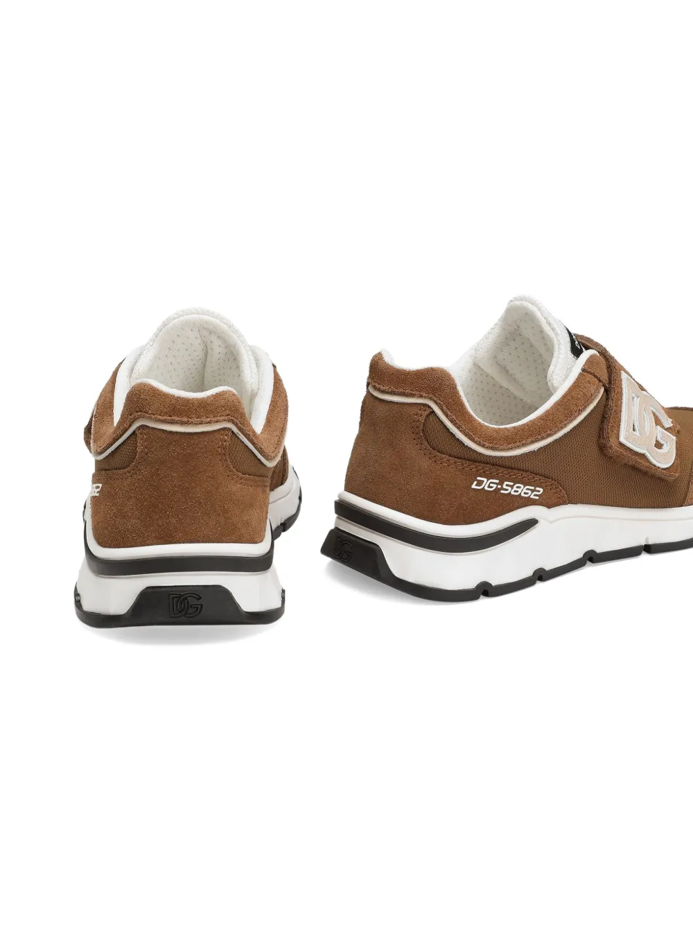 Dolce & Gabbana Kids DG Running logo-strap sneakers Brown