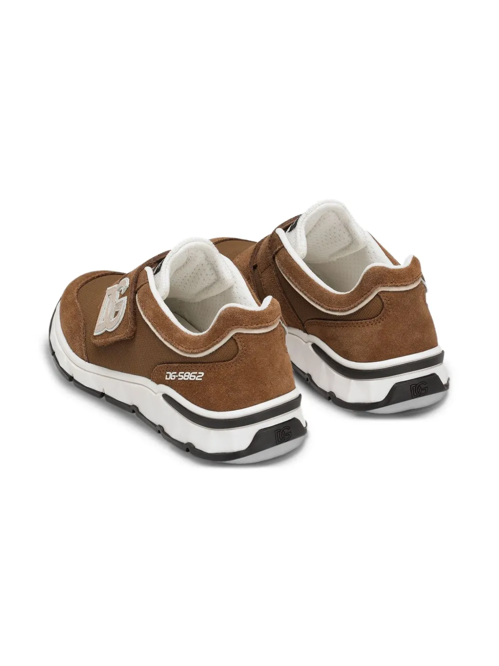Dolce & Gabbana Kids DG Running logo-strap sneakers Brown