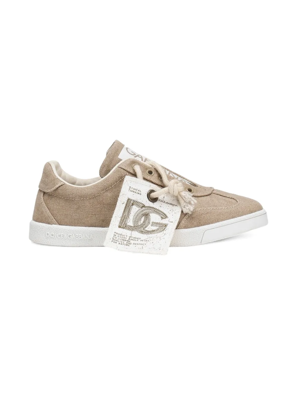 Dolce & Gabbana Kids suede lace-up sneakers Neutrals