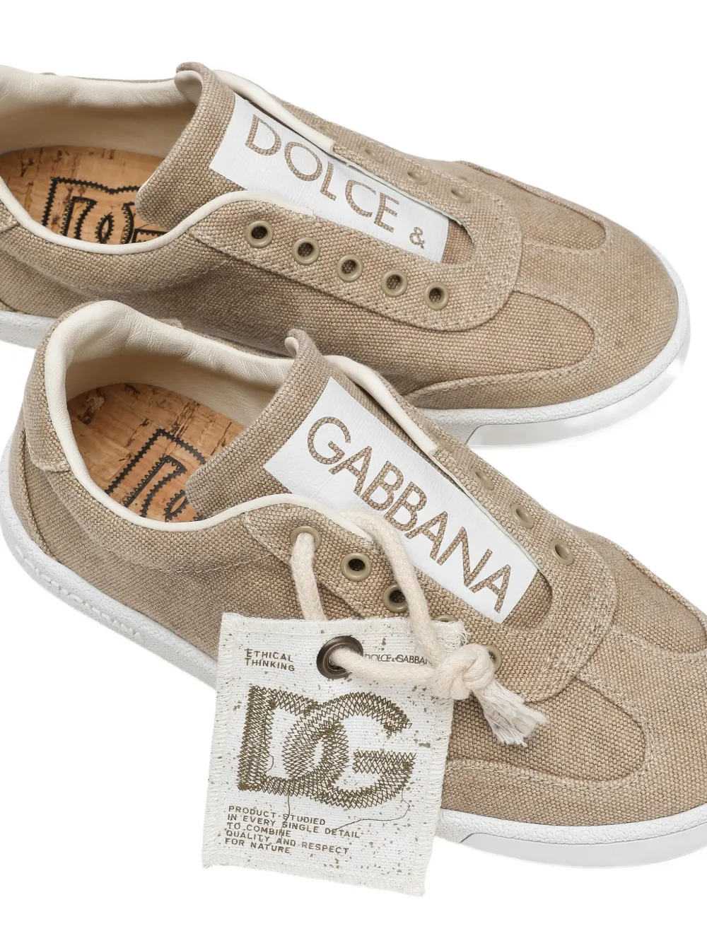Dolce & Gabbana Kids suede lace-up sneakers Neutrals
