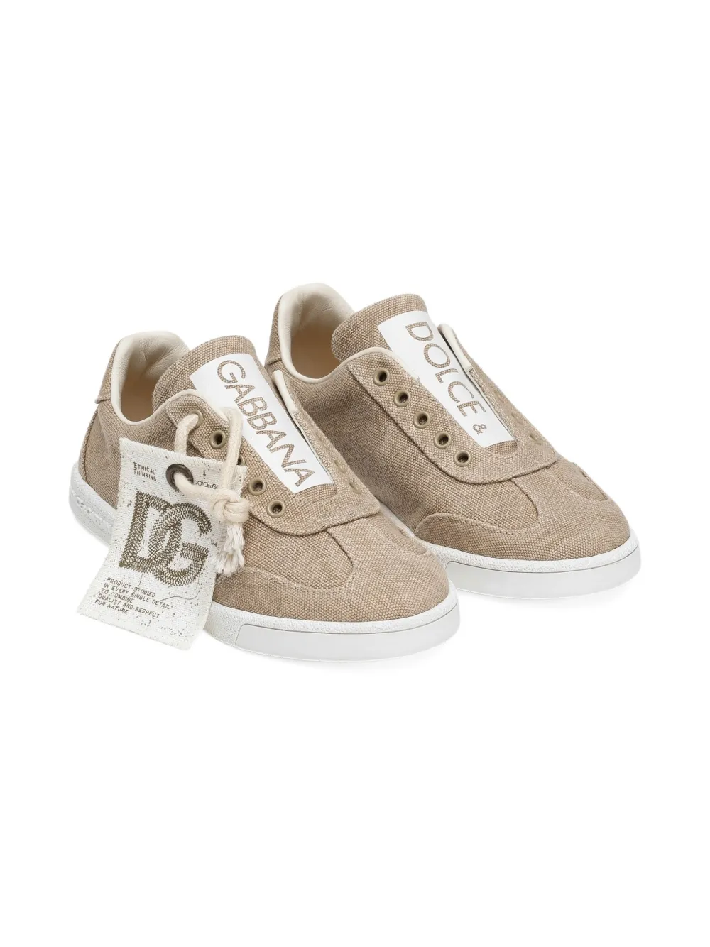 Dolce & Gabbana Kids suede lace-up sneakers Neutrals