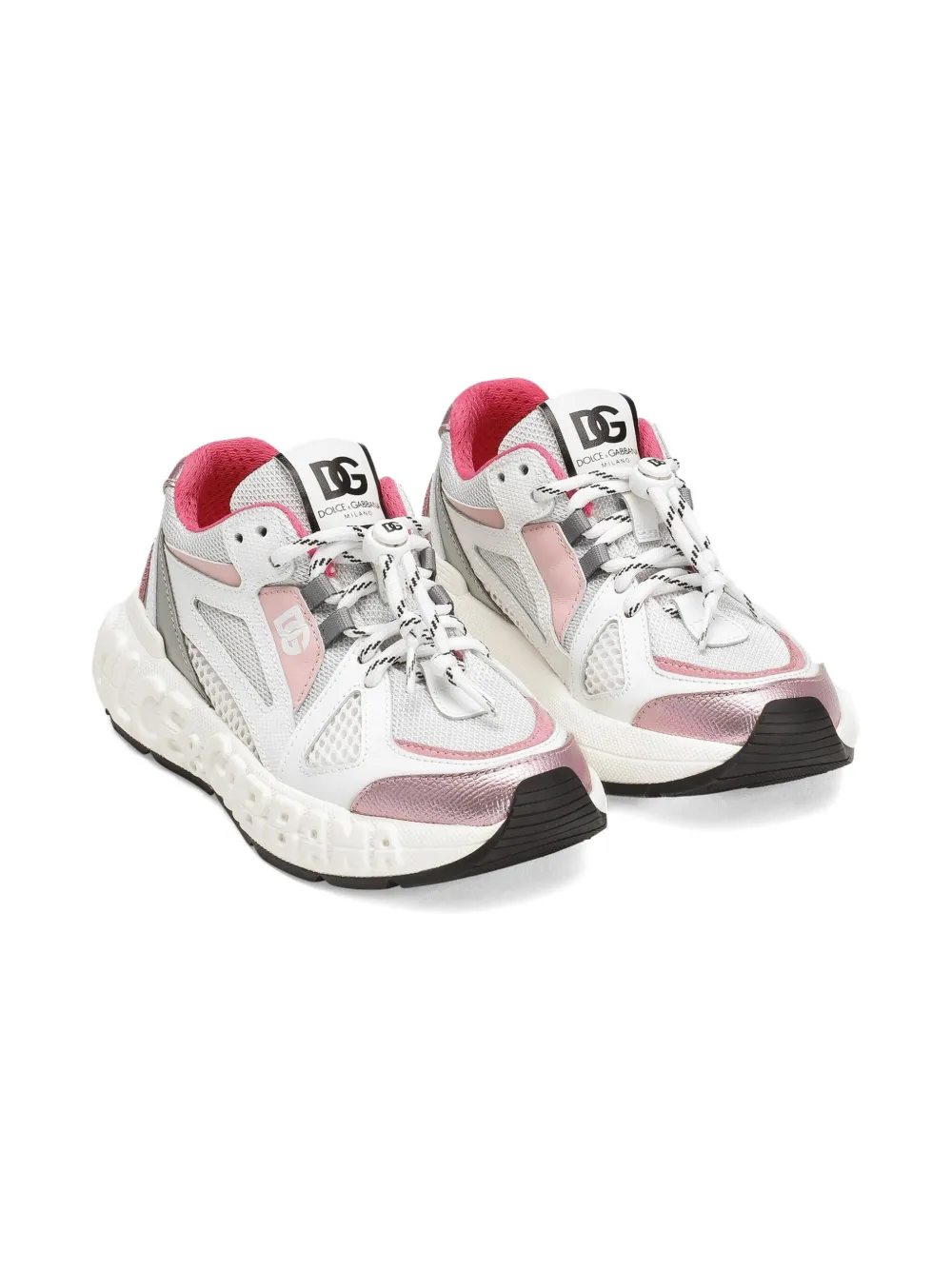 Dolce & Gabbana Kids Chunky sneakers met mesh vlakken - Wit