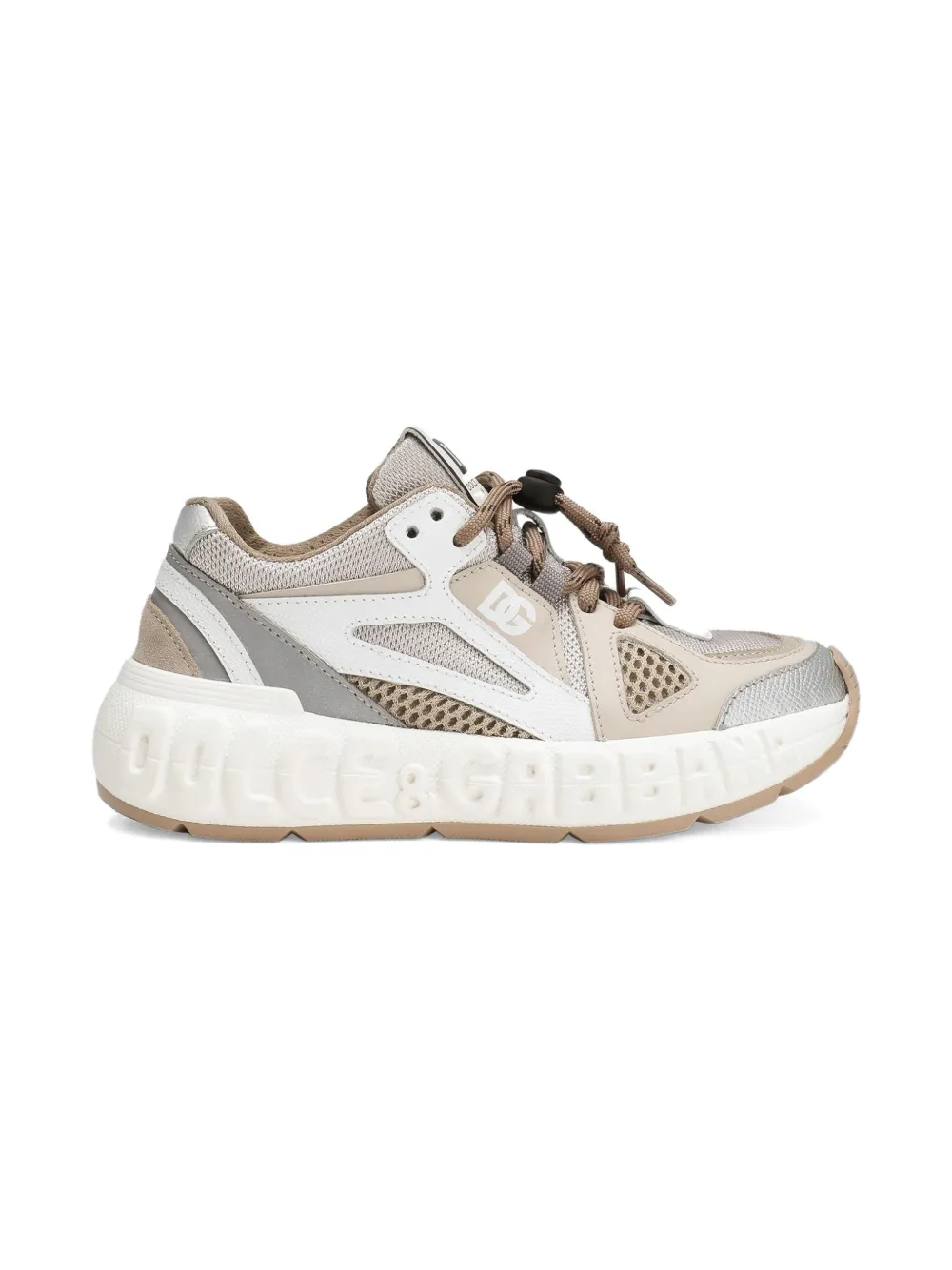 Dolce & Gabbana Kids mesh-panelled lace-up sneakers Neutrals