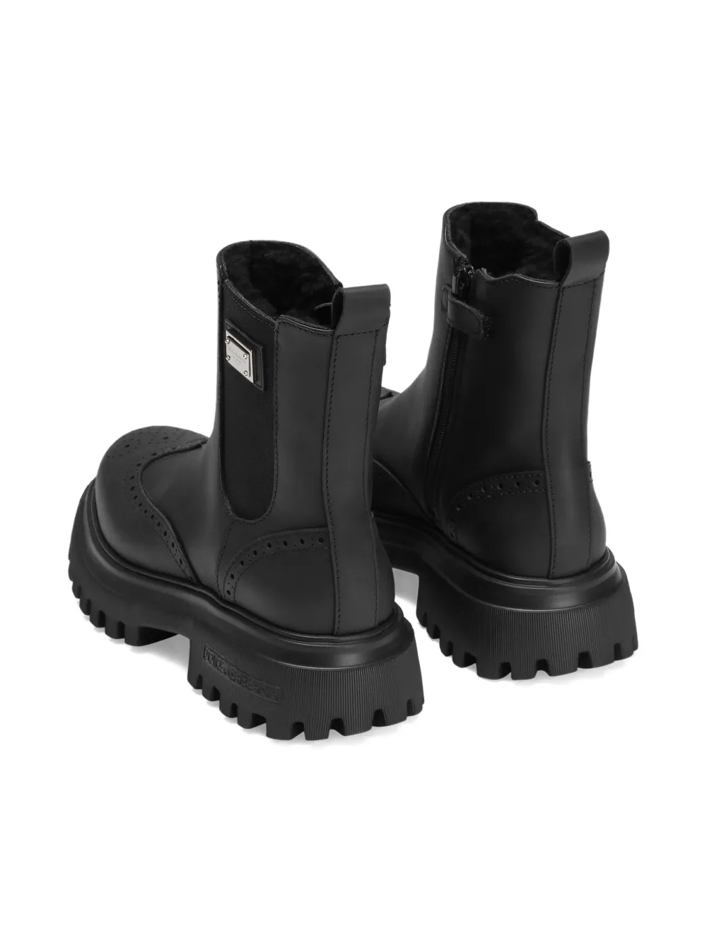 Dolce & Gabbana Kids Laarzen met geperforeerd detail Zwart
