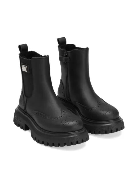 Dolce & Gabbana Kids perforated-detail boots