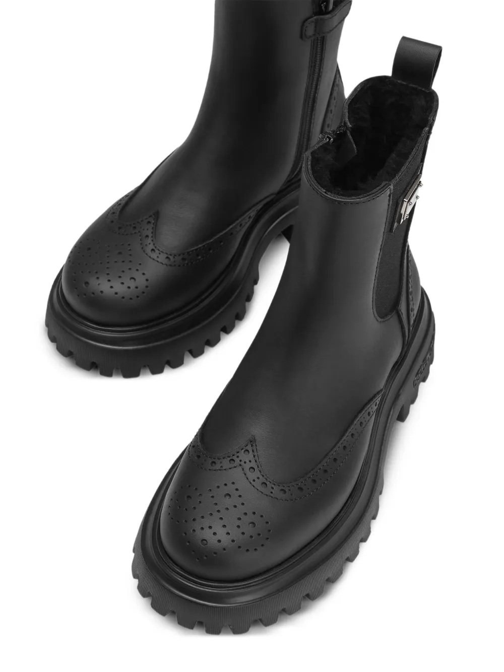 Dolce & Gabbana Kids Laarzen met geperforeerd detail Zwart