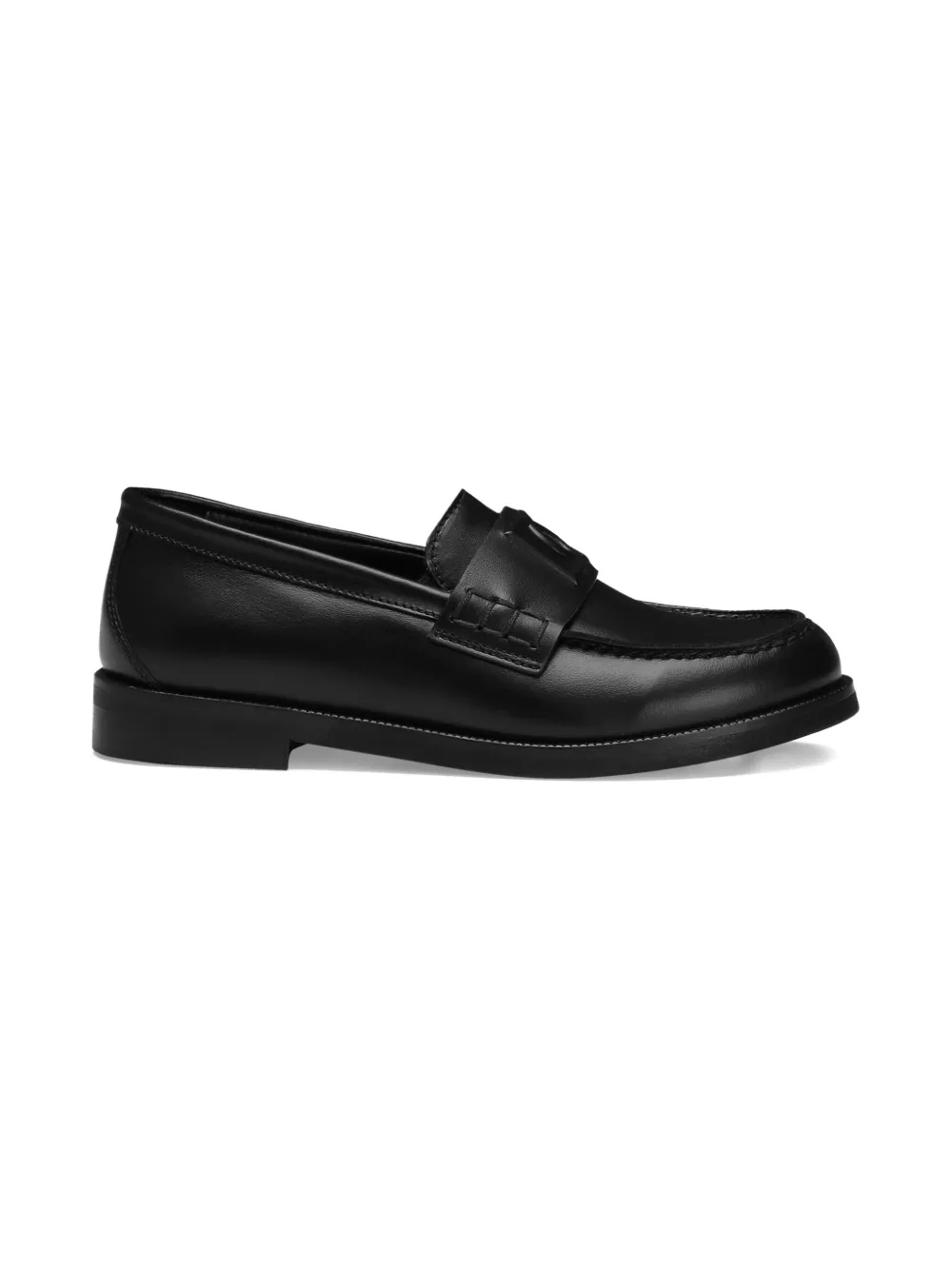 Dolce 
Gabbana Kids logo-plaque leather loafers Black