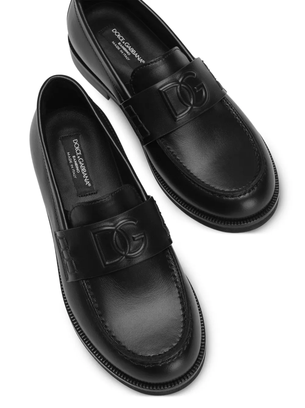 Dolce & Gabbana Kids Leren loafers Zwart